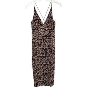 Topshop Cheetah Leopard Print Spaghetti Strap Slip Dress